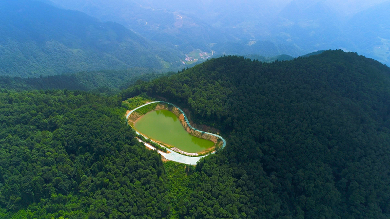 湖北竹山九華山林場——天鵝湖。